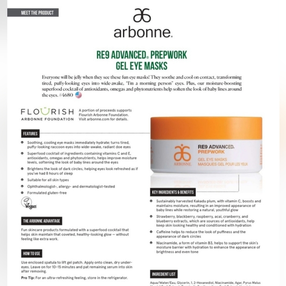Arbonne Gel Eye Masks *NWT* - Picture 6 of 8